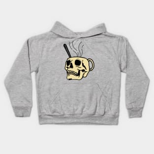 Steaming Hot Skull Mug Kids Hoodie